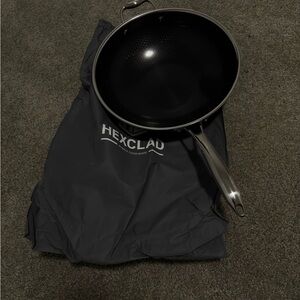 HexClad Black Stainless Steel Wok